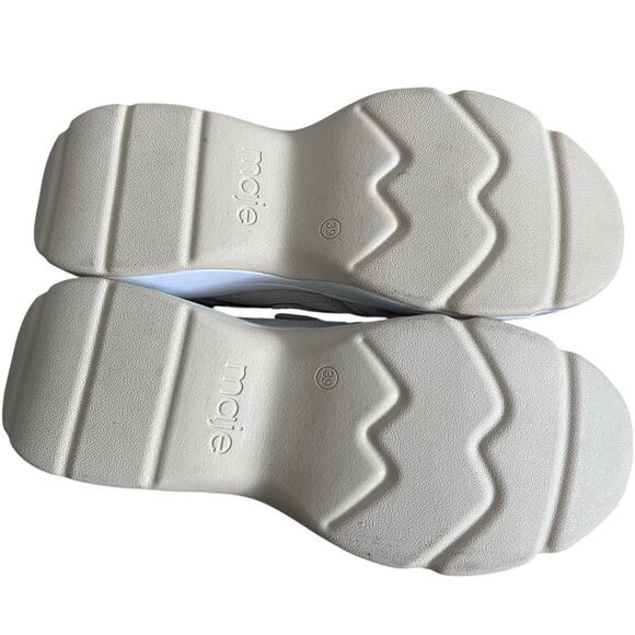 MAJE Women's Leather Low Top Athletic Sneakers in Off-White-Size 39 EU/US 8.5‎ - Picture 5 of 6